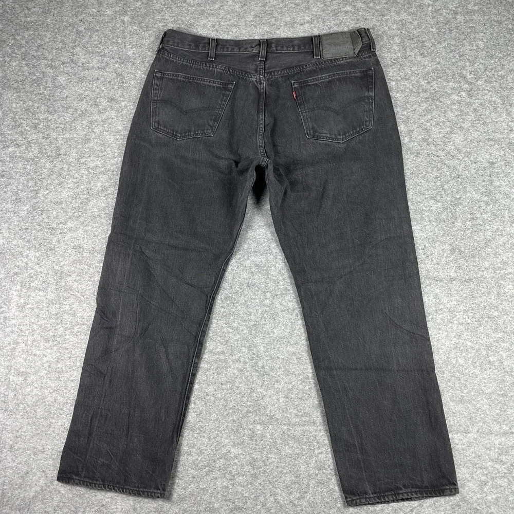 Levis Jeans Mens 42x32 (Fits 38x29) Black 501 Original Fit Straight Leg Denim
